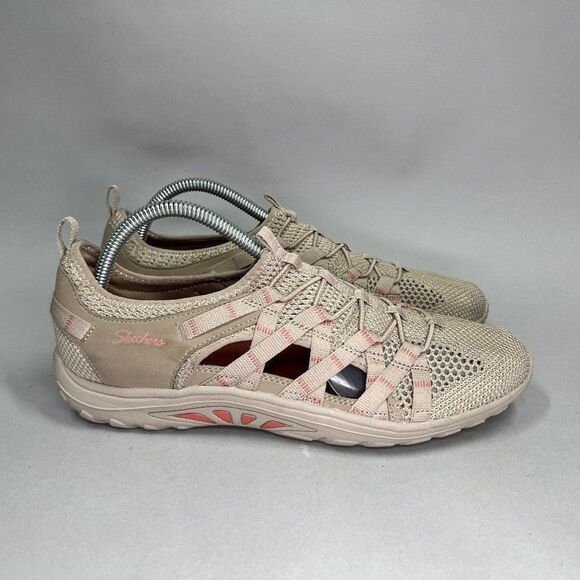 Skechers Reggae Fest 2.0 Sandals Women's Size 9.5 Tan Relaxed Fit Slip On Shoes - Picture 1 of 10